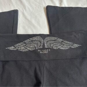 Y2K Victoria's Secret Bling foldover Waist Flare Yoga Pants
